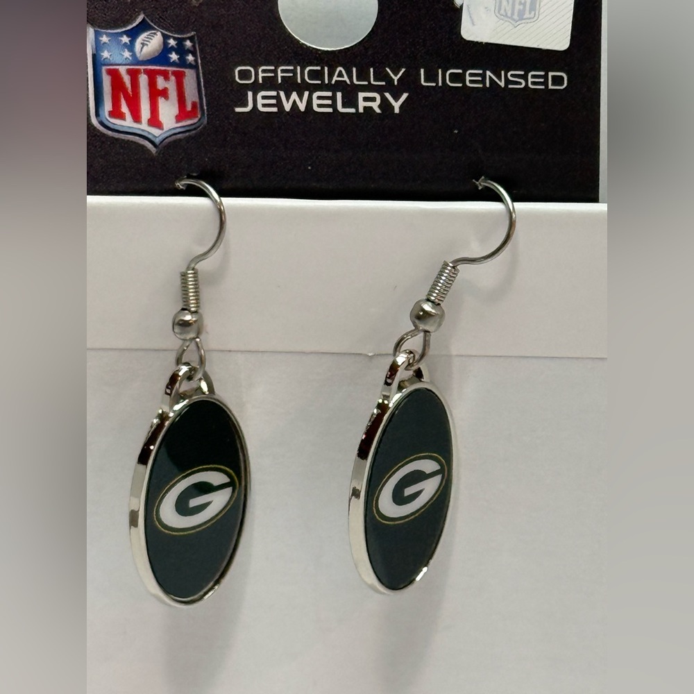 Green Bay Packers Earrings Officially Licensed NFL WinCraft Dangle NWT